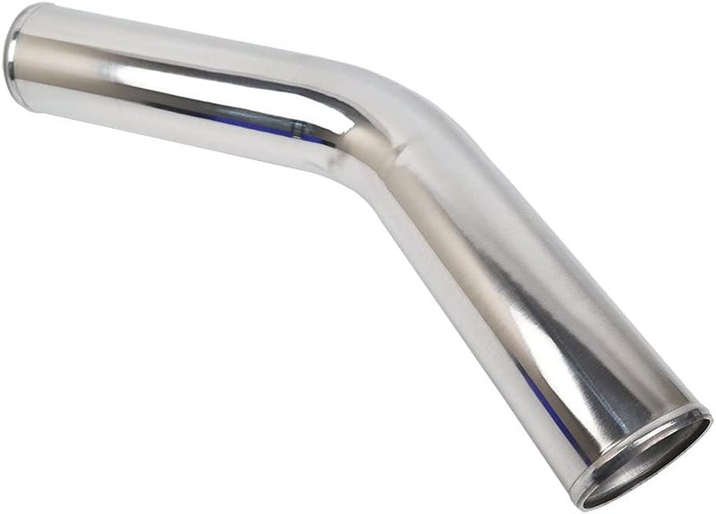 TenKeAuto Universal 3.5 inch Outside Diameter Aluminum Pipe Polished Tube (3.5" 45 Degree) - Image 1